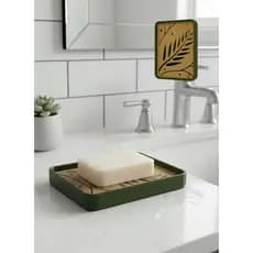 Saboneteira Folhagem Decorativa Premium Porta Sabonete com Drenagem Banheiro Moderno