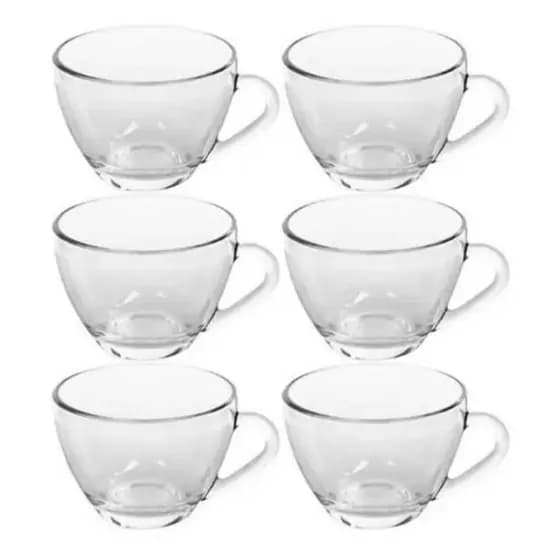 Jogo Com 6 Xícaras De Vidro Para Café, Chá, Capuccino 240 ml Preço de Fábrica