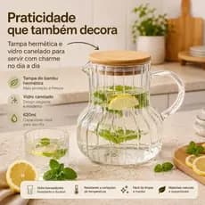 Jarra Lyor Classic De Vidro Borossilicato Com Tampa 620 ml