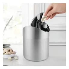 Mini Lixeira Em Inox 1,5l Swing para Pia de Cozinha Mesa de Escritório 18 cm