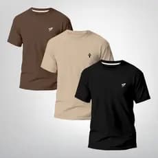 Kit 3 Camisetas Básicas Masculina Slim Algodão