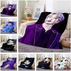 Bts Cobertor BTS BTS Cobertor BTS Grupo Masculino Sofá de Escritório Cobertor de Ar Condicionado Cobertor Macio Manter Quente Personalizável P4