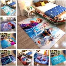 Tapete Personalizado Disney Congelado Anime Menina Princesa Princesa Quarto de dormir Tapete Nórdico Sala de Estar Sofá Mesa de Café Tapete Fofo Tapete Antiderrapante Porta de Cartoon Porta de Cartoon Princesa Elsa
