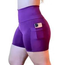Short Ciclista Fitness com bolso porta celular Suplex Premium roupa de academia feminino