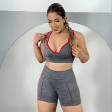 Roupa Academia Top bojo + Short compressão Conjunto academia feminino