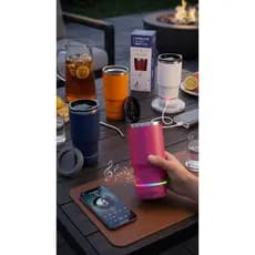Copo Térmico 420ml Long Neck Caixa De Som Bluetooth com 2 tampa