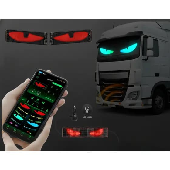 Luz De Olhos Para Caminhões Com Display Led Flexível Programável Dobrável Automobilístico