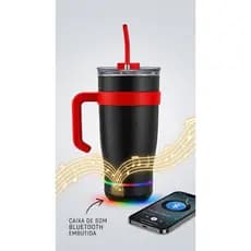 COPO 1,2L COM CANUDO DE INOX - COM CAIXA DE SOM