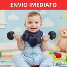 Chocalho de Bebê Divertido Halteres Bebê Fitness com Pegada Segura e Confortável
