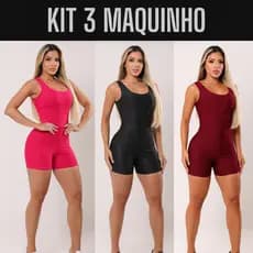 Kit 3 Macaquinho Fitness Feminino Treino Academia Musculação