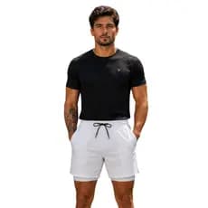 Shorts Masculino Bermuda 2 em 1 com Bolso Interno
