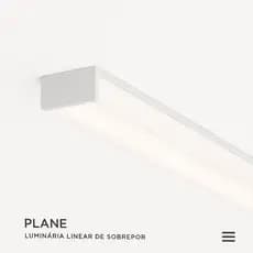 Luminária Plane Linear Sobrepor Led  Stella STL23941 120cm 32W 3000K 4000K Teto Escritório Comercial