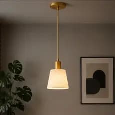 Luminária Pendente Clássico Cônico Bocal E27 150cm Dourado/Preto Interna Sala Mesa Decoração