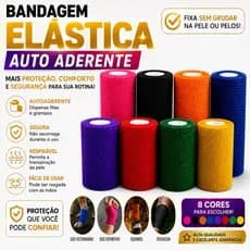 20 Unidades Bandagem Elástica Adesiva Flexível Atadura Faixa Auto Aderente Pet Cachorro 4,5m x 10cm
