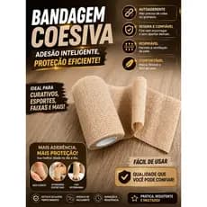 Kit 3 Bandagem Elástica Flexivel Autoaderente 10cmx4,5m Bege