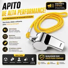 Kit 02 Apito De Metal Com Cordão Profissional 115 dB Árbitro Juiz Jogo Educador Físico Piscina