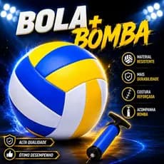 Bola Vôlei Praia/Piscina Raça PVC Tamanho 5 Com Bomba Manual