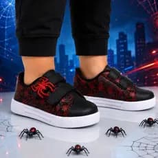 Tênis Infantil Masculino Aranha Casual Calce Fácil  Confortável Antiderrapante Leve