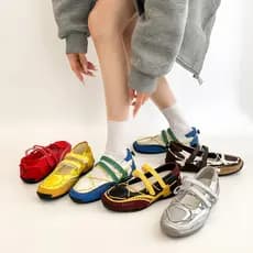 35-41 Tênis Dedo Redondo Flat Velcro Moda Feminina Sapatos Casuais