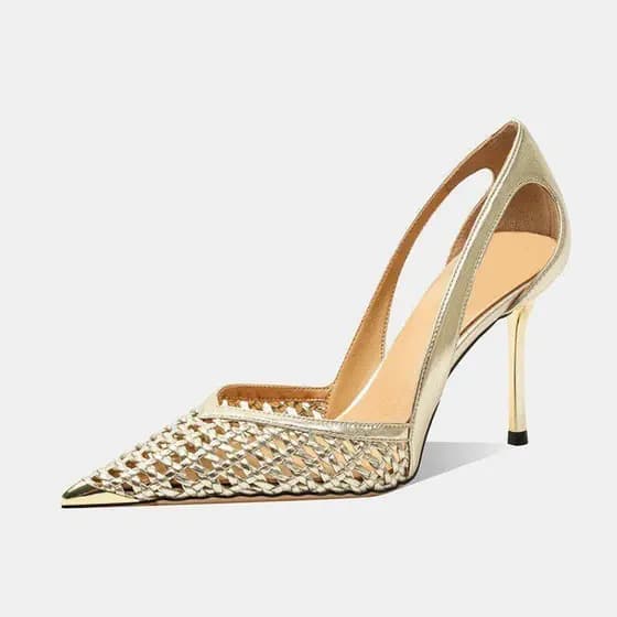 Sapatos Femininos Plus Size Bico Fino Saltos Finos Moda Banquete Saltos Altos 34-43