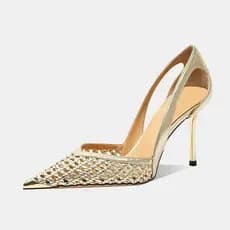 Sapatos Femininos Plus Size Bico Fino Saltos Finos Moda Banquete Saltos Altos 34-43