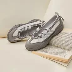 Senhoras sapatos baixos dedo do pé redondo sola grossa elástico moda esportes sapatos femininos