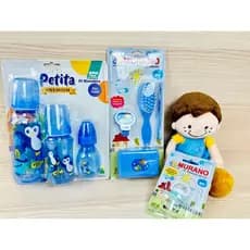 Kit Mamadeira Petita c/3 + Kit Higiene 4 Peças + Chupeta Murano 0-6