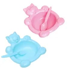 Pratinho Alimentação Gatinho Pratinho + Colher p/bebe
