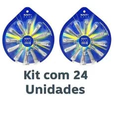 Kit 24 Cortador De Unha Pequeno 5cm Pé Mão Aço Em Cartela Lixa Interna Manicure Pedicure Aço inox