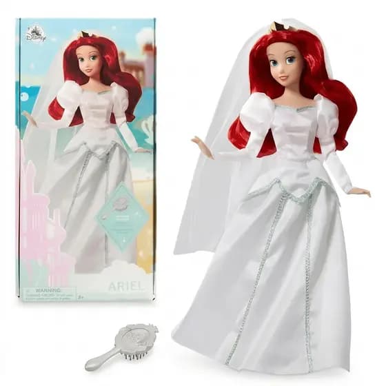 Boneca Disney Princesa Ariel Vestido de Noiva Colecionável