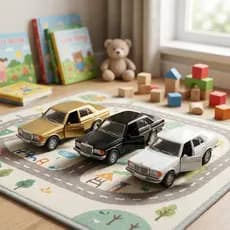 Carrinho Miniatura Ferro Mercedes Benz 450 SEL Fricção Abre Porta Coleção Infantil