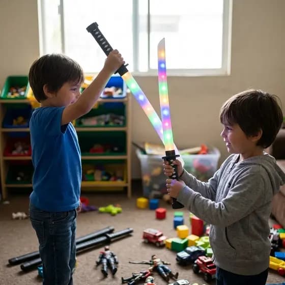 Brinquedo Katana Ninja Espada Samurai LED Criança Presente Luzes Sons Sensor Movimento Interativo Infantil