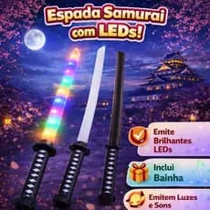 Espada Katana Samurai Ninja Brinquedo LED Luzes Sons Movimento Sensor Infantil Menino Interativo Criança