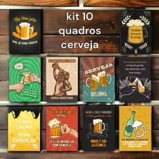 Conjunto 10 quadros decorativos Cerveja para arear gourmet, churrasco.