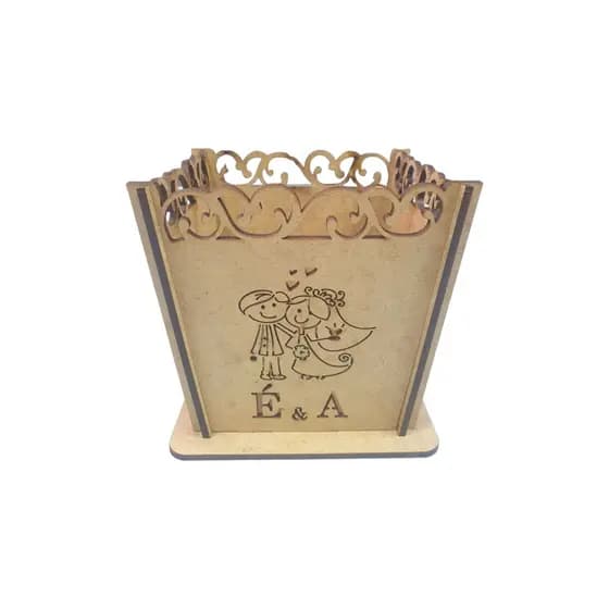 12 vasos decorativos noivinhos, para casamento em MDF, lembrancinha