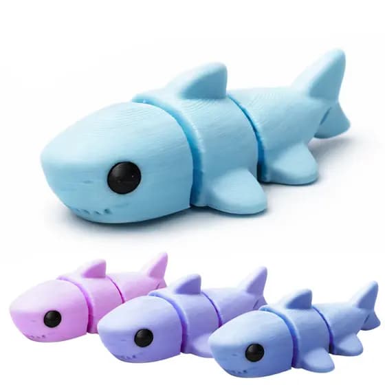 Mini Tubarão Kawaii Articulável 3D | Antiestresse | Cores Sortidas | Fidget Toy