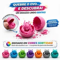 Dragão Surpresa no Ovo Quebrável Mágico Colecionável Cores Sortidas Brinquedo Criativo Presente