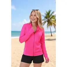 Jaquetinha Casaquinho Esportivo tecido leve Praia - Proteção Solar UV50+ Tecnologia Dry Fit, Academia, Fitness.