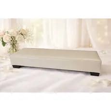 GENUFLEXÓRIO ORATÓRIO AJOELHADOR Madeira Estofado Em Corvin OFF WHITE