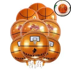 Kit Balão Basquete Bola 24 Polegadas Metalizado Grande 4D Decoração - Atacado