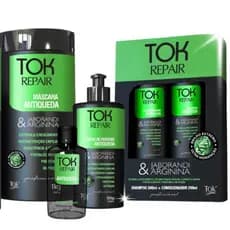 kit Completo de Tratamento Capilar Anti-Queda Tok Cosméticos Jaborandi E Arginina