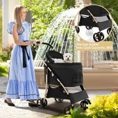 Carrinho De Passeio Pet Com Porta  Dobrável Fácil de Dobrar Barato Para Cães E Gatos 100