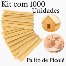 Palito de Madeira Ponta Redonda Para Sorvete e Picolé 1000 Unidades