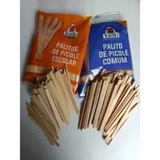 Kit Palitos Madeira Para Artesanato Ponta Redonda Ou Quadrada Pacote 100 un