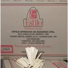 Palito Madeira Redondo para Sorvete/Artesanato - cx. 10.000 unidades