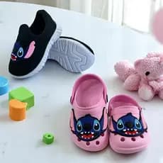 Kit Infantil Feminino Tênis Calce Fácil + Babuche Emborrachado Personagem