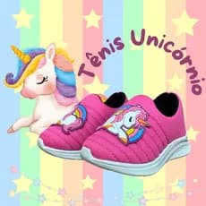 Tênis Calce Fácil Infantil Menina Com Personagem Unicórnio Feminino