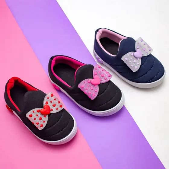 Tênis Infantil Feminino De Laços Várias Cores Para Menina Bebê Original Envio Imediato