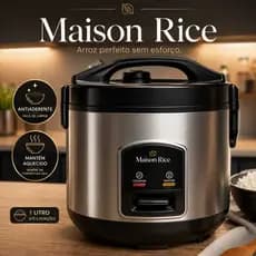 Panela Elétrica de Arroz 1 Litro 127V Antiaderente Automática Mantém Aquecido Maison Rice