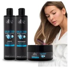 2 KIT CAPILAR HIALURÔNICO RESTAURA E HIDRATA CUIDADO COMPLETO COM SEU CABELO 3 ITENS